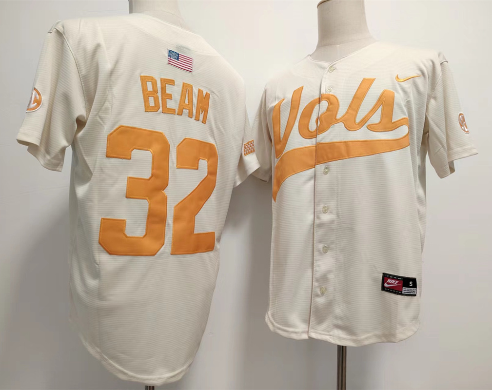 Men's Tennessee Volunteers #32 Drew Beam White Stitched Jersey